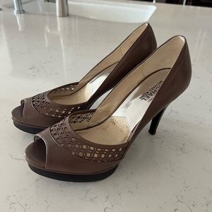 Michael Kors brown heel shoes, size 8.5